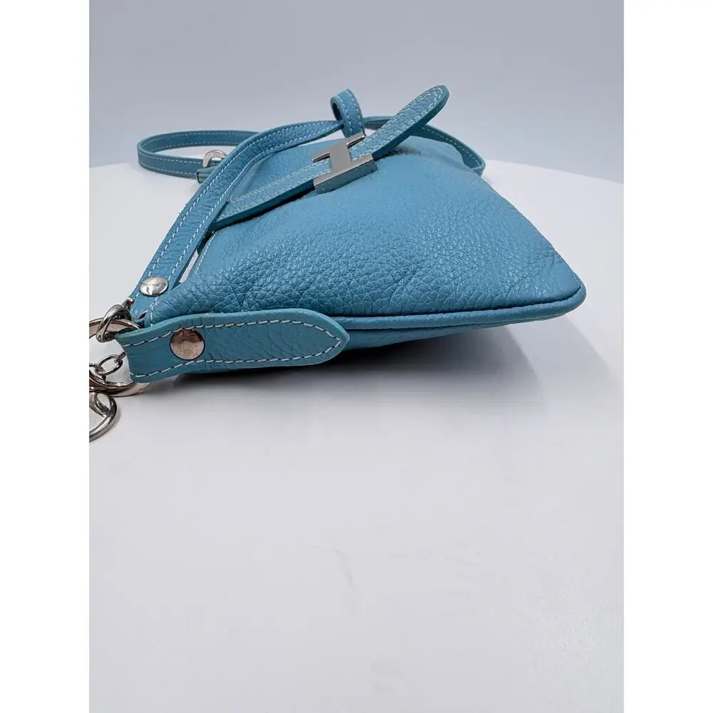 Vera Pelle Italian Baby Blue Crossbody purse